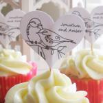 Love Bird Cupcake Toppers (24) - Custom Cupcake..